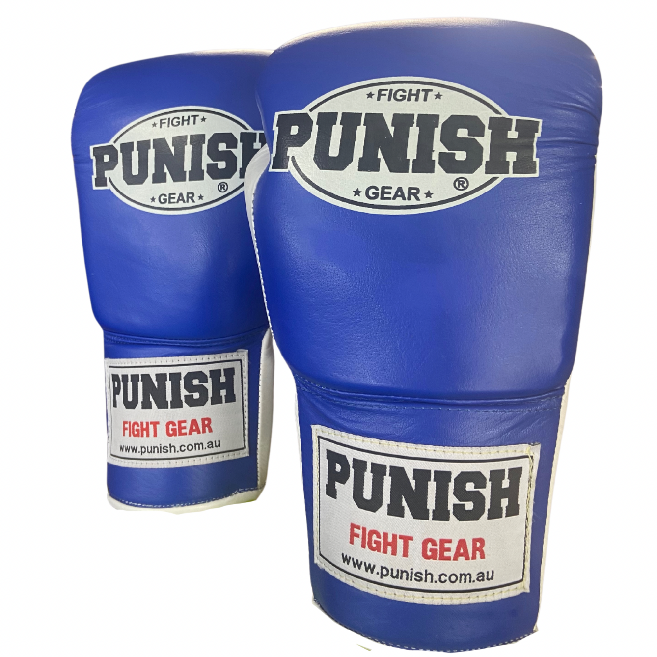 Punish Full Leather Lace Gloves 10oz - RED | BLUE